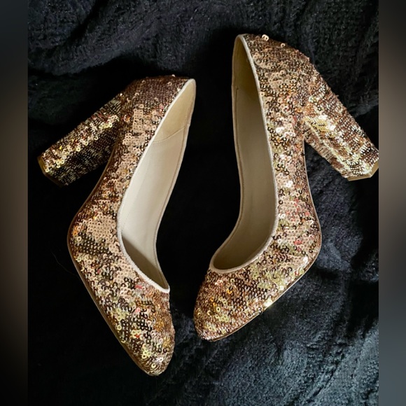 J. Crew Shoes Clearout Jcrew Collection Etta Gold Sequin Pumps